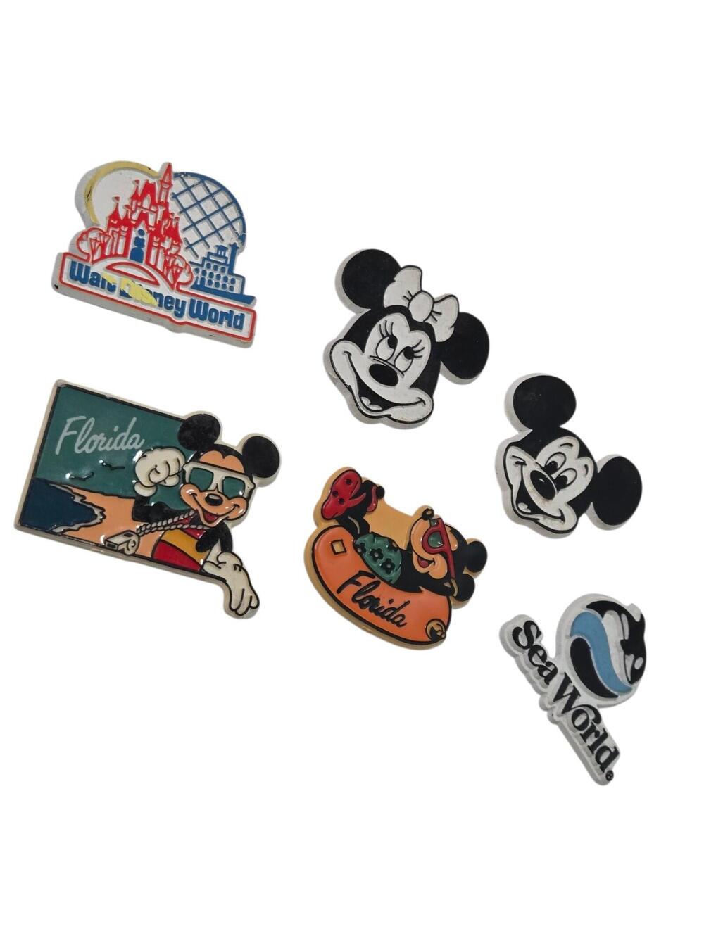 Vintage Walt Disney World SeaWorld Florida Magnet Lot Mickey Minnie Shamu, VGC